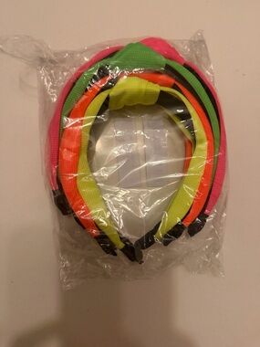 NWT Neon Headband Set - Pink, Green, Orange, Yellow